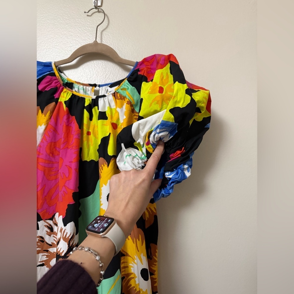 Christopher john Rogers x Target high low maxi Dress with puff short sleeves - Picture 6 of 13